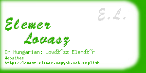 elemer lovasz business card